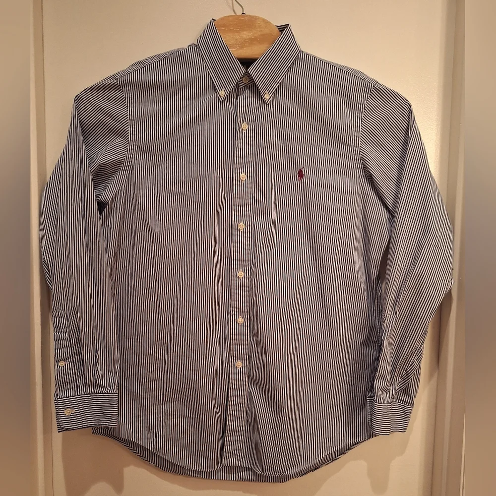 Ralph Lauren Men's Large Button Down Long Sleeve Pin Striped Casual Shirt - Picture 1 of 6